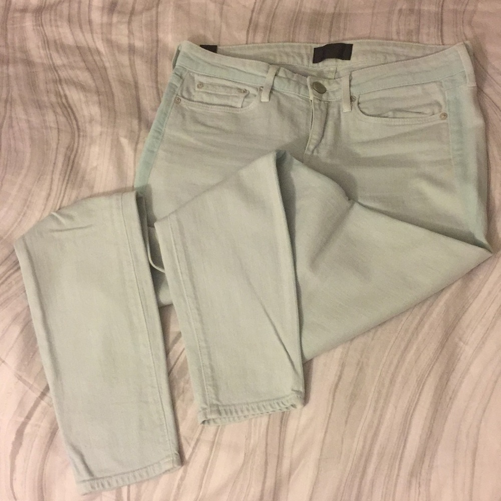 VINCE aqua skinny ankle jeans